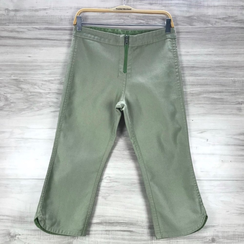 Levi's Silvertab Women's Green Reversible Capri Cropped Denim Jeans Size Medium